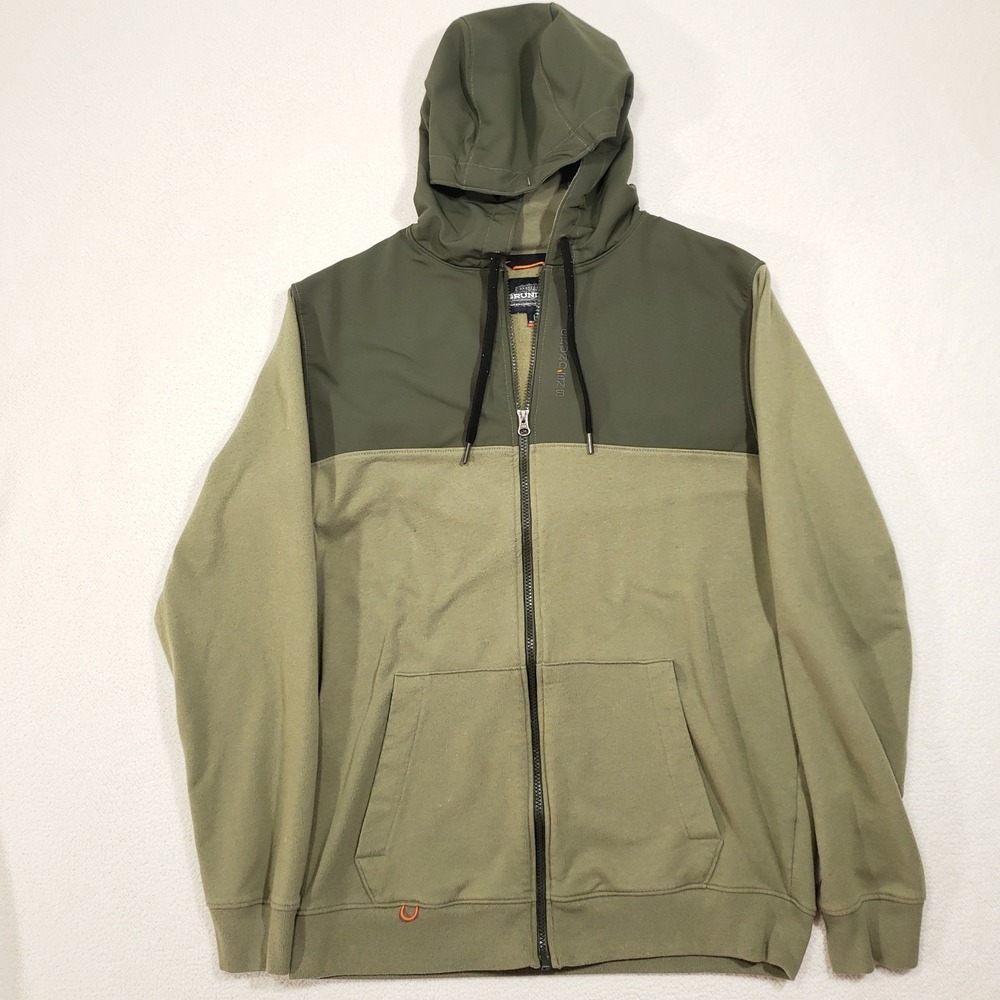 Grundens Daggerboard FZ Hoodie Men Large Green Colorblock Fleece Jacket Full Zip